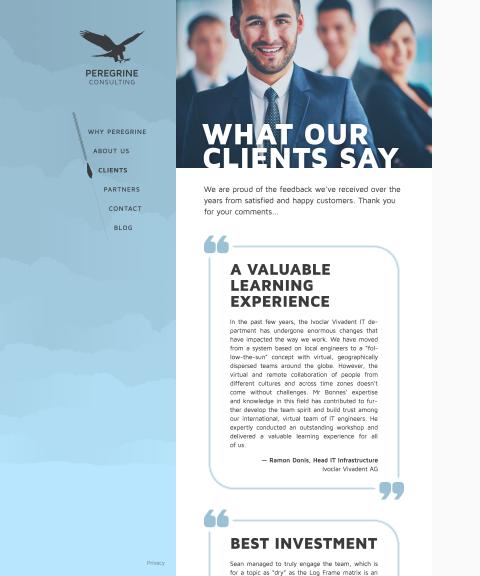 Peregrine Consulting web design