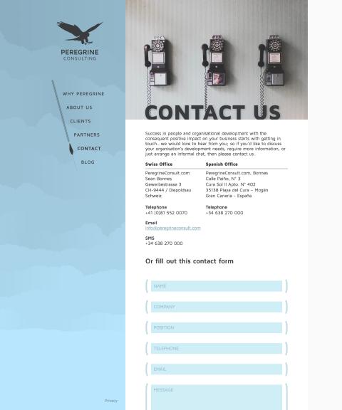 Peregrine Consulting web design