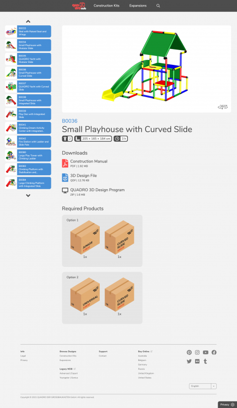 QUADRO MDB web design