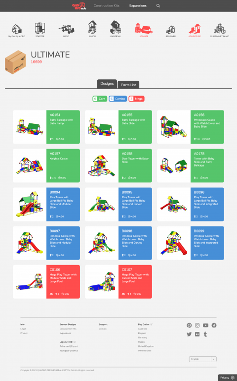QUADRO MDB web design