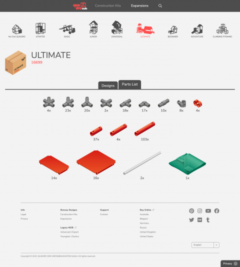 QUADRO MDB web design